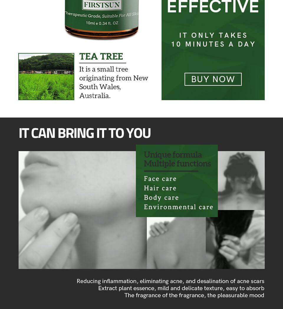Aceite Esencial Orgánico Antiacné de Árbol de Té - Tratamiento Natural y Efectivo - 10ml
