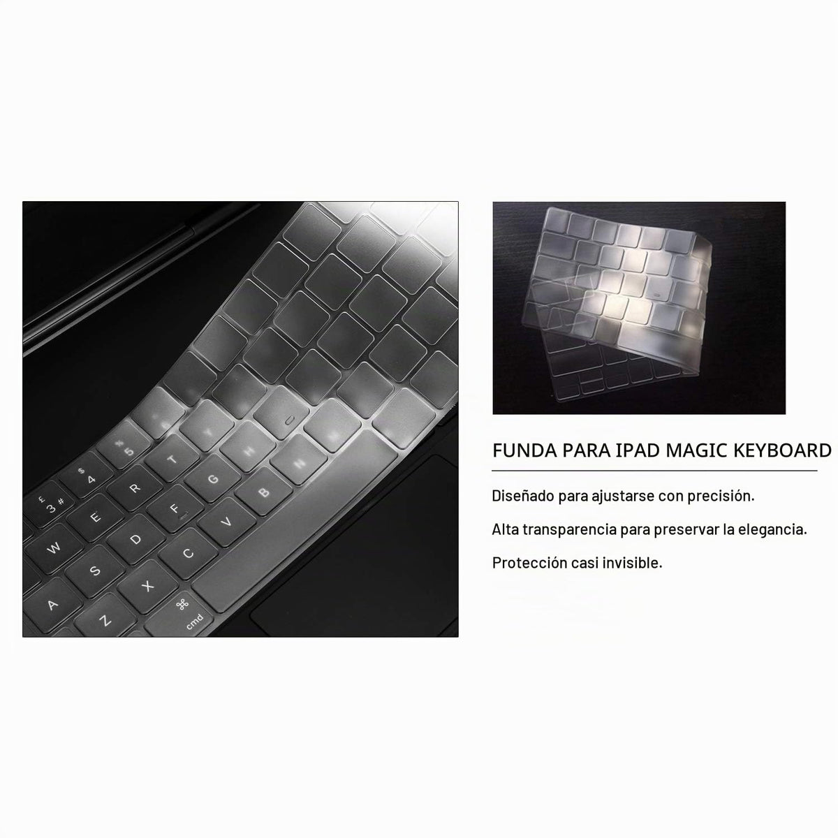 Cubre Teclado Digi-Tatoo Transparente con Teclas de Función para iPad Magic Keyboard 2026 iPad Air 13 (M4/M3) y Pro 13 (M5/M4) en Español