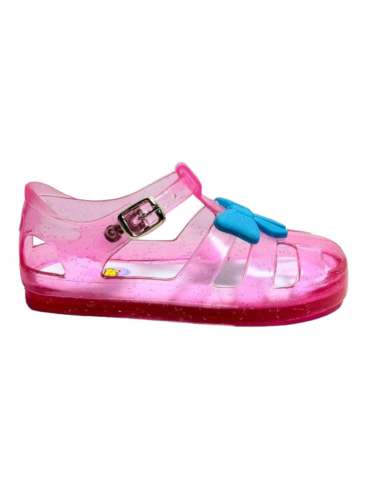 Bubble gummers Huarache Entrenador para IR al baño para Niño y Niña de Plástico Resistente con Adorno (FIUSHA Cristal, Sistema Tallas Calzado JP, Bebé, Medición, 14.0 cm)