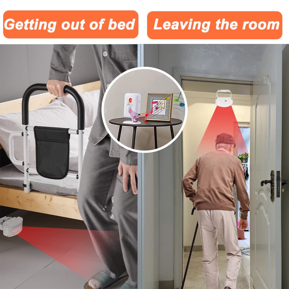 Alarma profesional de sensor de cama y prevención de caídas para ancianos/demencia y más, sensor de movimiento para cuidadores con 5 niveles de volumen