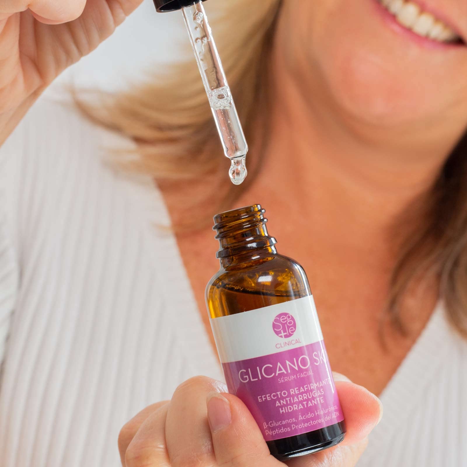 Sérum Facial Segle Clinical Glicano Skin Hidratante Reafirmante Antiarrugas para Pieles Secas Vegano