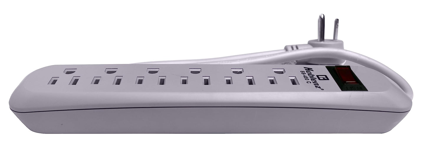 Koblenz Supresor de Picos, Multicontacto, 6 Contactos Caseros, 480 Joules de Protección, Oficina y Hogar, Carga y Protege Computadoras, Celulares, Bocinas, Cable de 45 cm (SS-480 C)