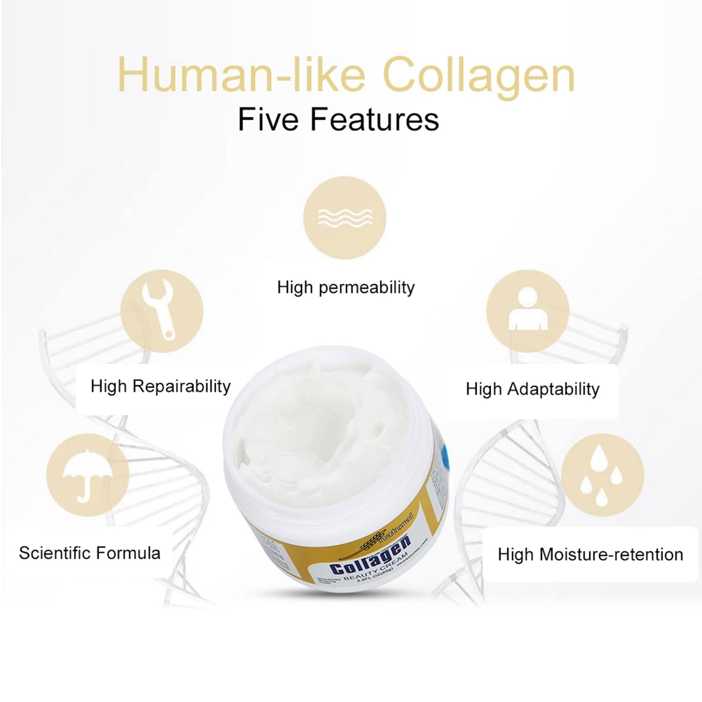Crema de colágeno para la cara Hidratante Anti-envejecimiento ayuda a suavizar y rellenar Líneas finas y arrugas y aclara para la piel más joven