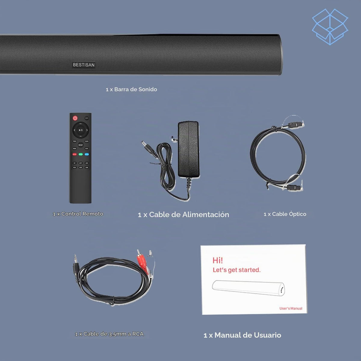 Barra de Sonido BESTISAN Bluetooth e Inalámbrico Negro con DSP y Montaje en Pared