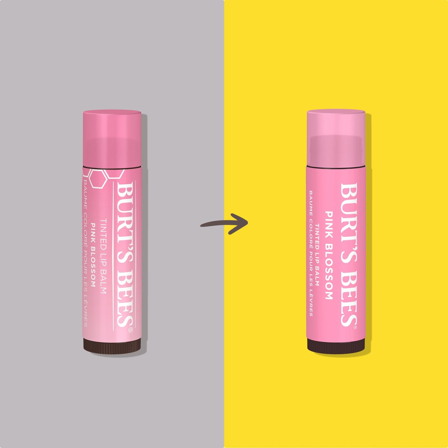 Bálsamo labial tintado natural Burt's Bees, Pink Blossom, 2 unidades