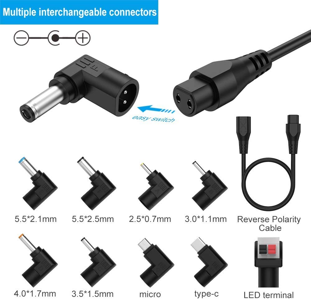 BENSN 24W AC/DC Adaptador de Corriente Alterna Universal 5~17V Eliminador Regulado, Cable de Alimentación del Cargador para Ventilador de Escritorio, Tiras de LED, Cámara de CCTV