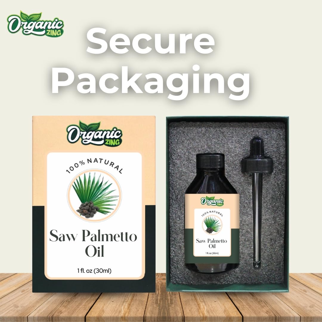 Organic Zing Saw Palmetto (Serenoa repens) Oil | Pure & Natural Carrier Oil for Aroma, Diffusers, Skincare & Haircare - 30ml/1.01fl oz