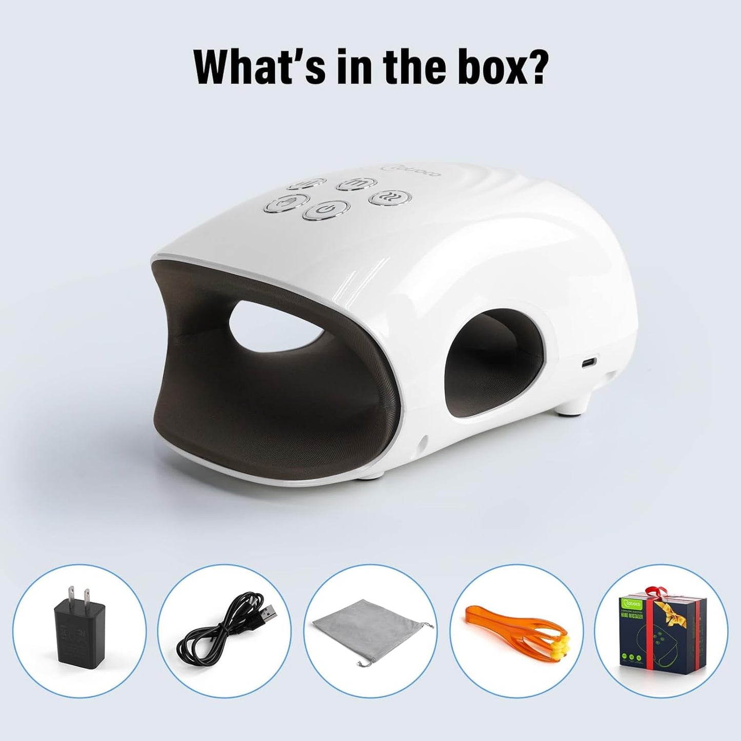 Masajeador eléctrico de manos, masajeador de manos inalámbrico con calor, masajeador de terapia de manos de 3 niveles, máquina de masaje de manos y muñecas para aliviar el dolor, regalos de cumpleaños(Blanco)