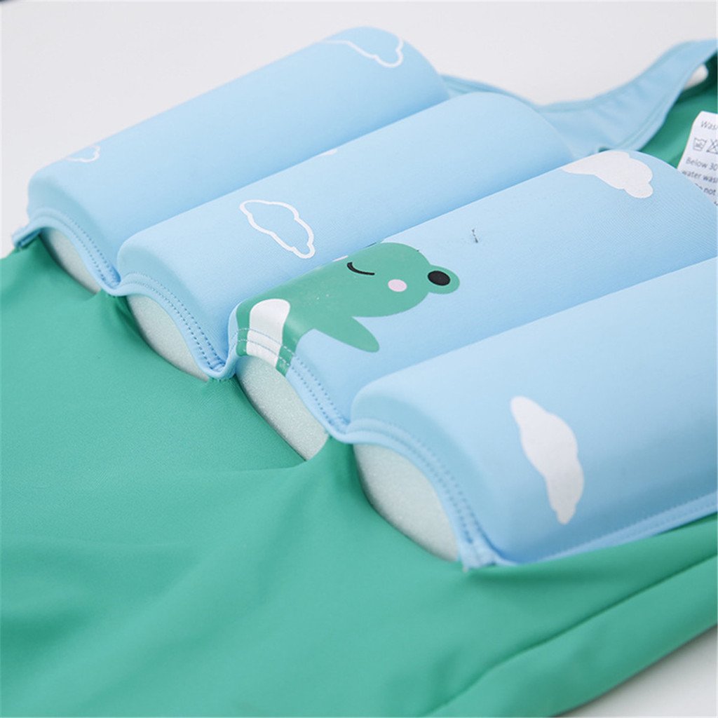 ELUCKFACE Traje de baño Flotante para bebés y niños, de una Sola Pieza, flotabilidad para niñas y niños de 1 a 8 años, Verde, 3 Años/4 Años