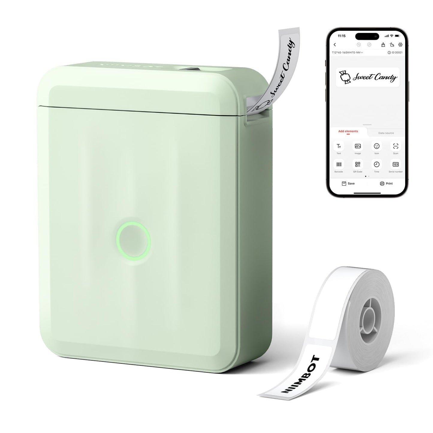 NIIMBOT D110 - Mini máquina para etiquetar con cinta, impresora térmica Bluetooth portátil, etiquetadora de calcomanías con múltiples plantillas para organización de oficina, hogar, cocina, escuela,