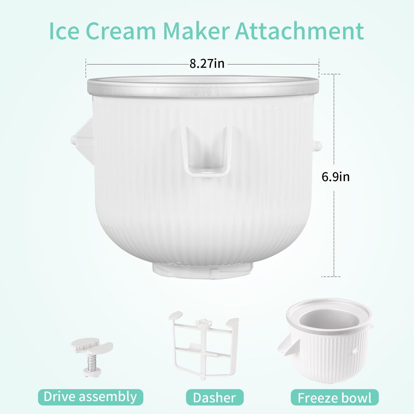 Accesorio de Helado KitchenAid Blanco Compatible con Mezcladores 4.5-7QT y Lavavajillas