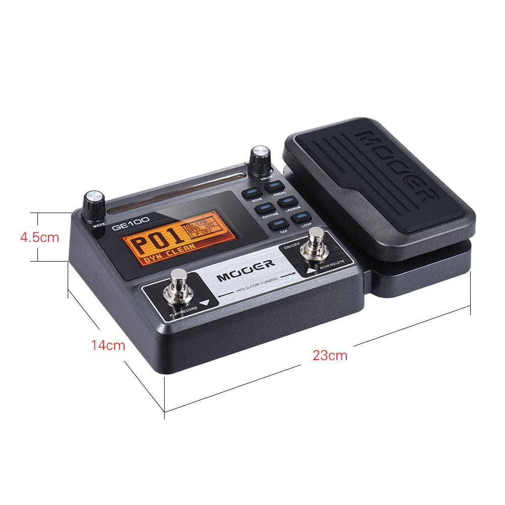 Hosioe GE100 multi-efectos de guitarra pedal de efectos del pador con la grabación en bucle (180 segundos) Sintonía Rhythm Tap Tempo Ajuste de escala y del acorde funciones de lección