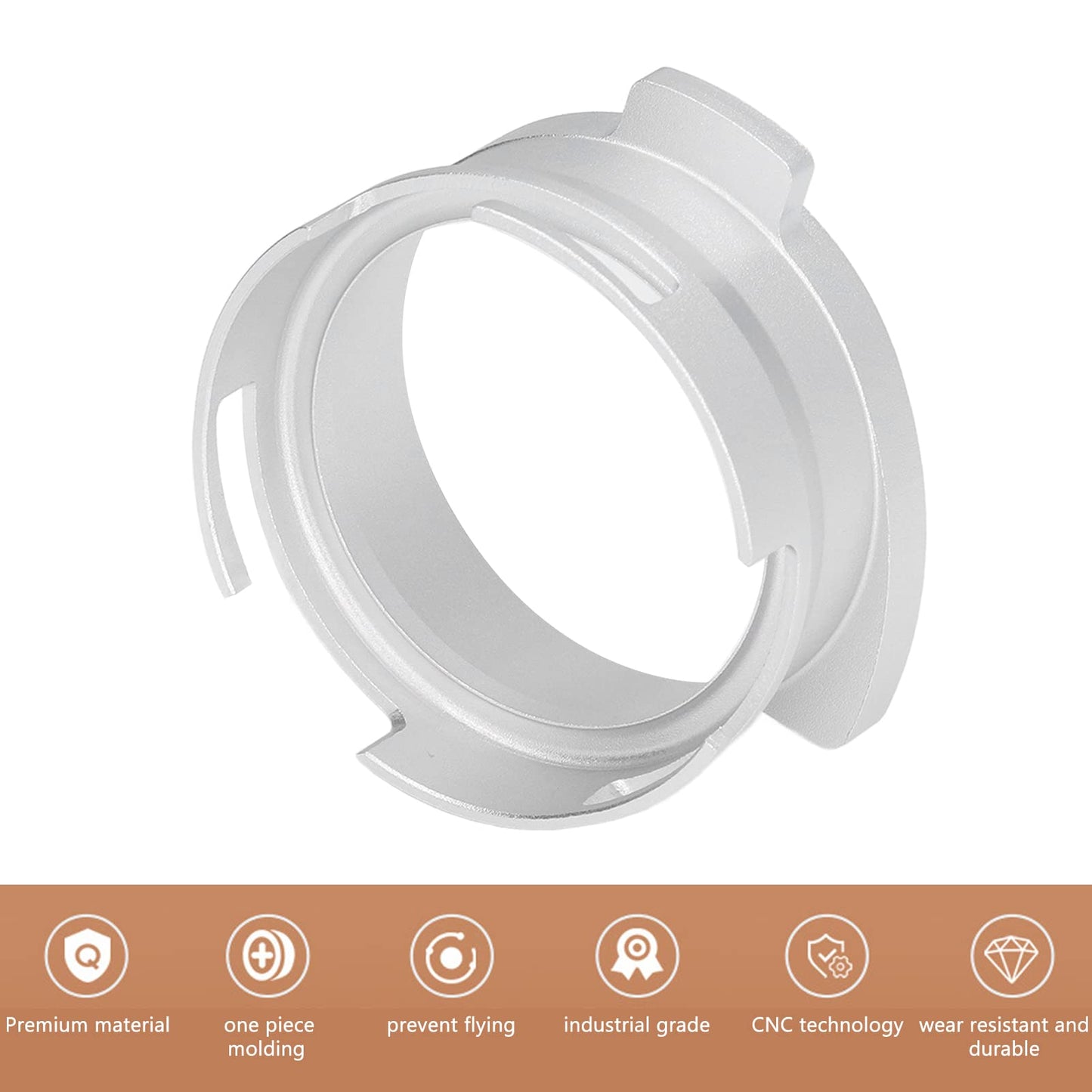 Embudo de Dosificación Tgoon Plata de Café en Acero Inoxidable de 54 Mm