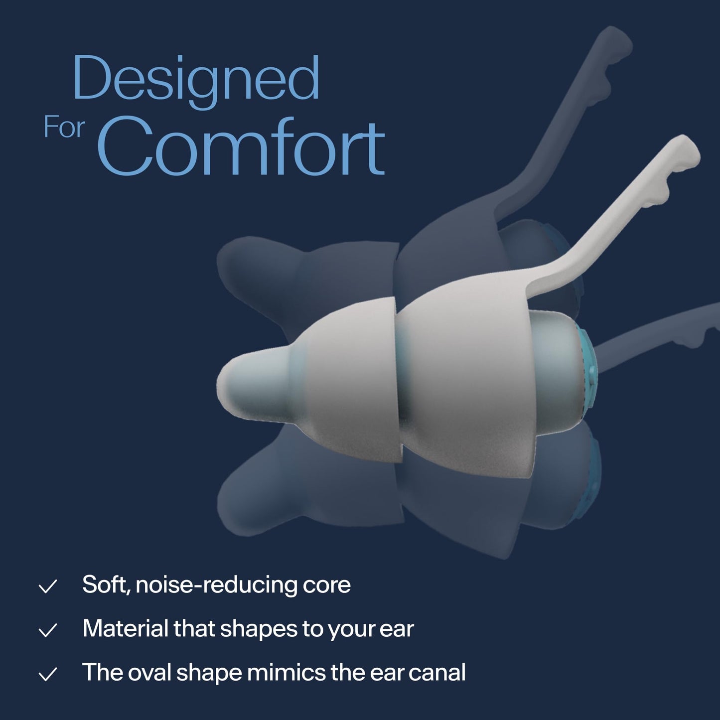 Alpine SleepDeep Tapones de Oídos para Dormir. Tapones de Dormir Ovalados 3D con Gel Supresor de Ruido. Filtros Suaves para Dormir de Lado. Reducen el Sonido de los Ronquidos. 1 Par Reutilizable