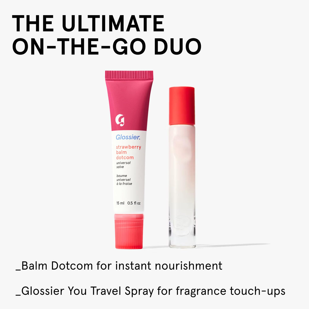 Glossier Balm Dotcom - Bálsamo labial con hidratación instantánea y sabor a fresa