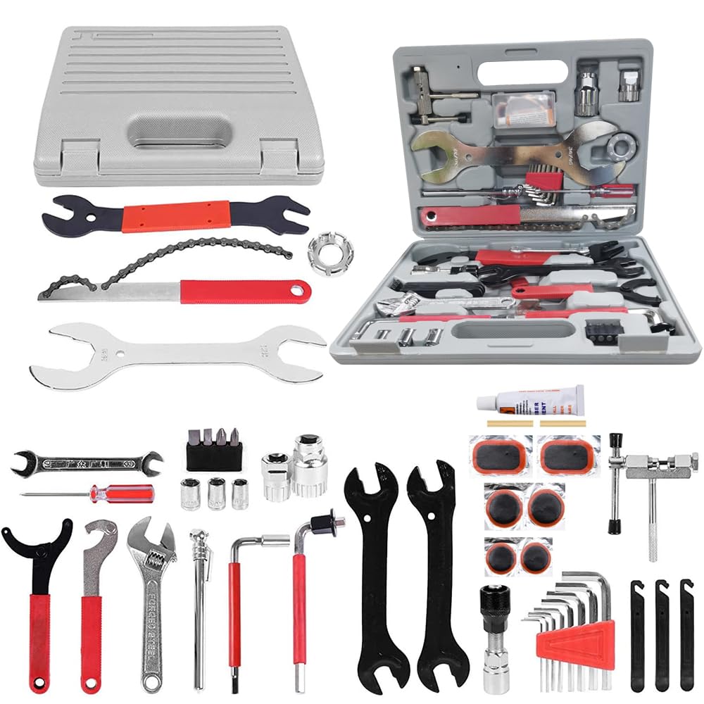 Kit de Herramientas AbaqKalza Negro 44 Piezas para Mantenimiento de Bicicleta de Montaña BMX