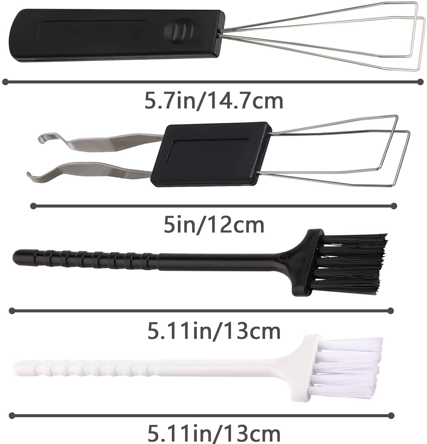 4 Piezas Extractor De Teclas Extractor De Teclas de Metal Acero Inoxidable Removedor De Teclado con Cepillo para Teclado Herramienta Imprescindible para Teclado y Limpieza del Hogar (Negro)