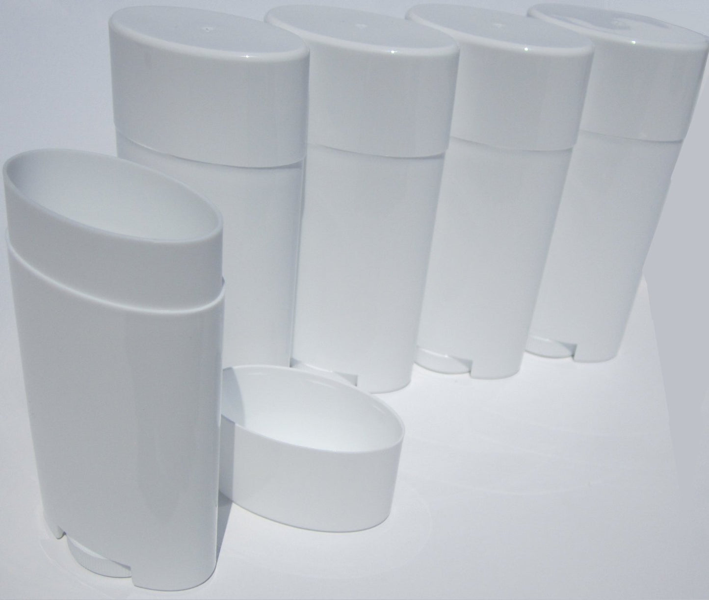 Empty Plastic Oval Deodorant Containers Lip Balm Tubes with Lid Caps 15ML for Lipstick, Crayon,chapstick,homemade Lip Balm,BPA Free (50 Pcs)
