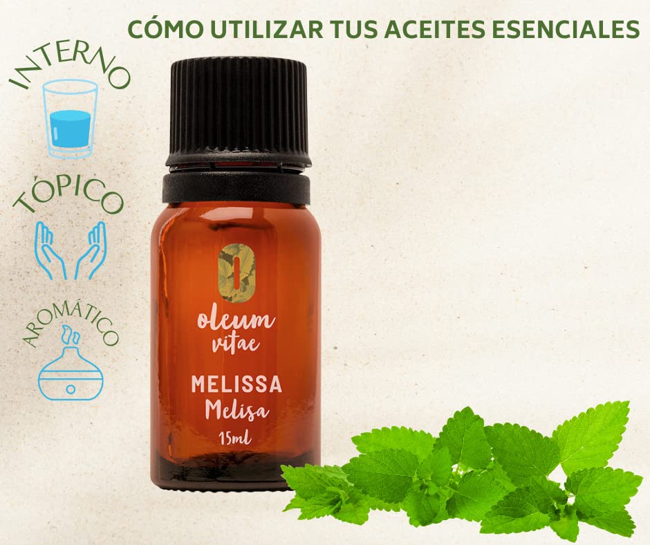 Aceite Esencial Oleum Vitae Melisa 100% Puro y Orgánico Certificado UK 15ml