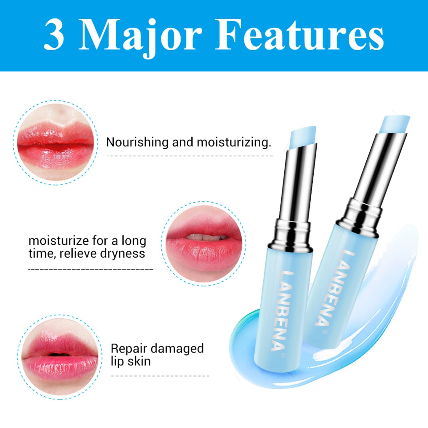 SZITW Bálsamo labial con ácido hialurónico Relleno labial Extracto natural Desvanecimiento de las líneas labiales Lápiz labial nutritivo Hidratante Cuidado labial duradero Uso diario