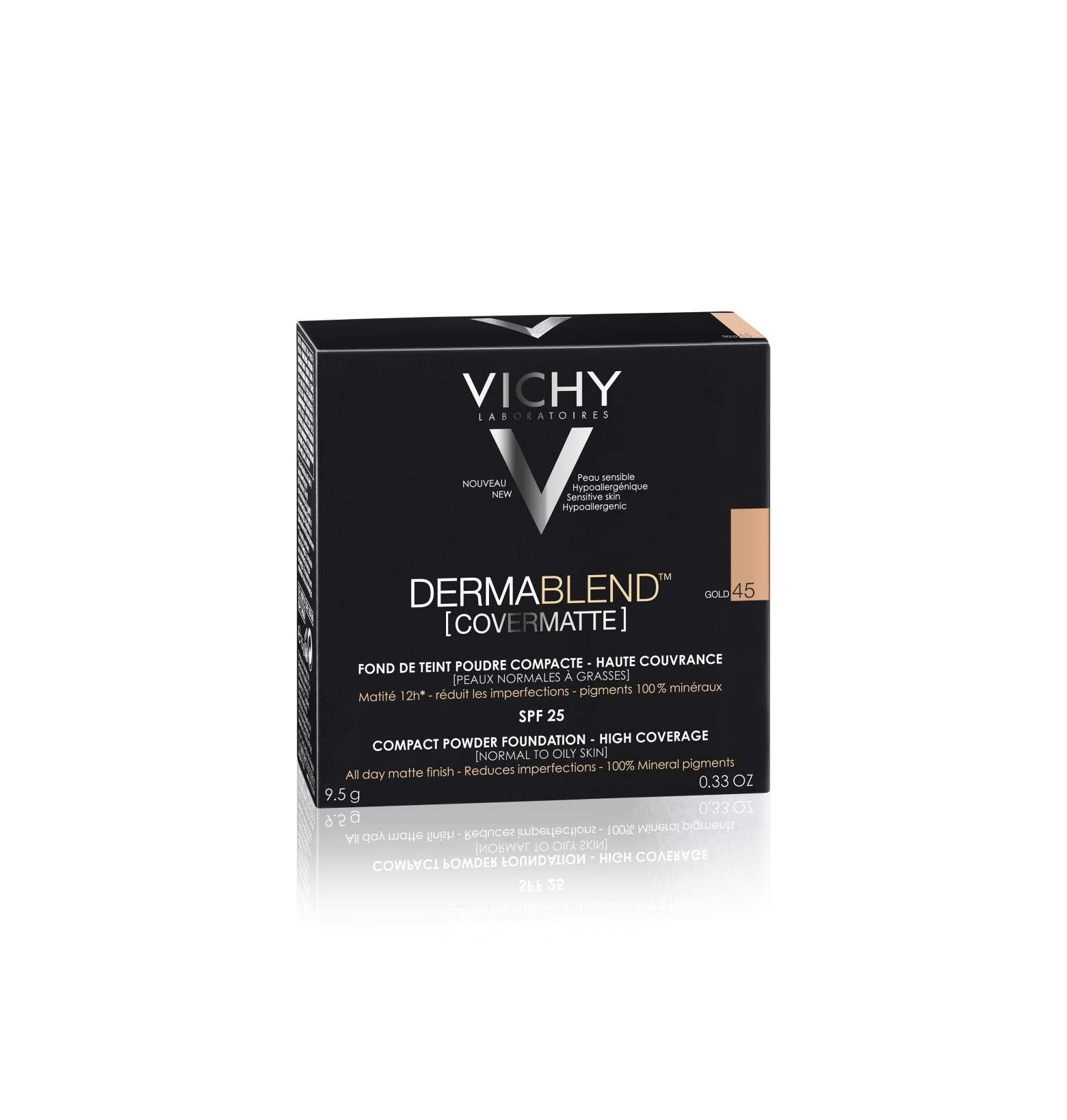 Polvo Compacto Covermatte de Alta Cobertura FPS 30 Vichy Dermablend T45 9.5 g