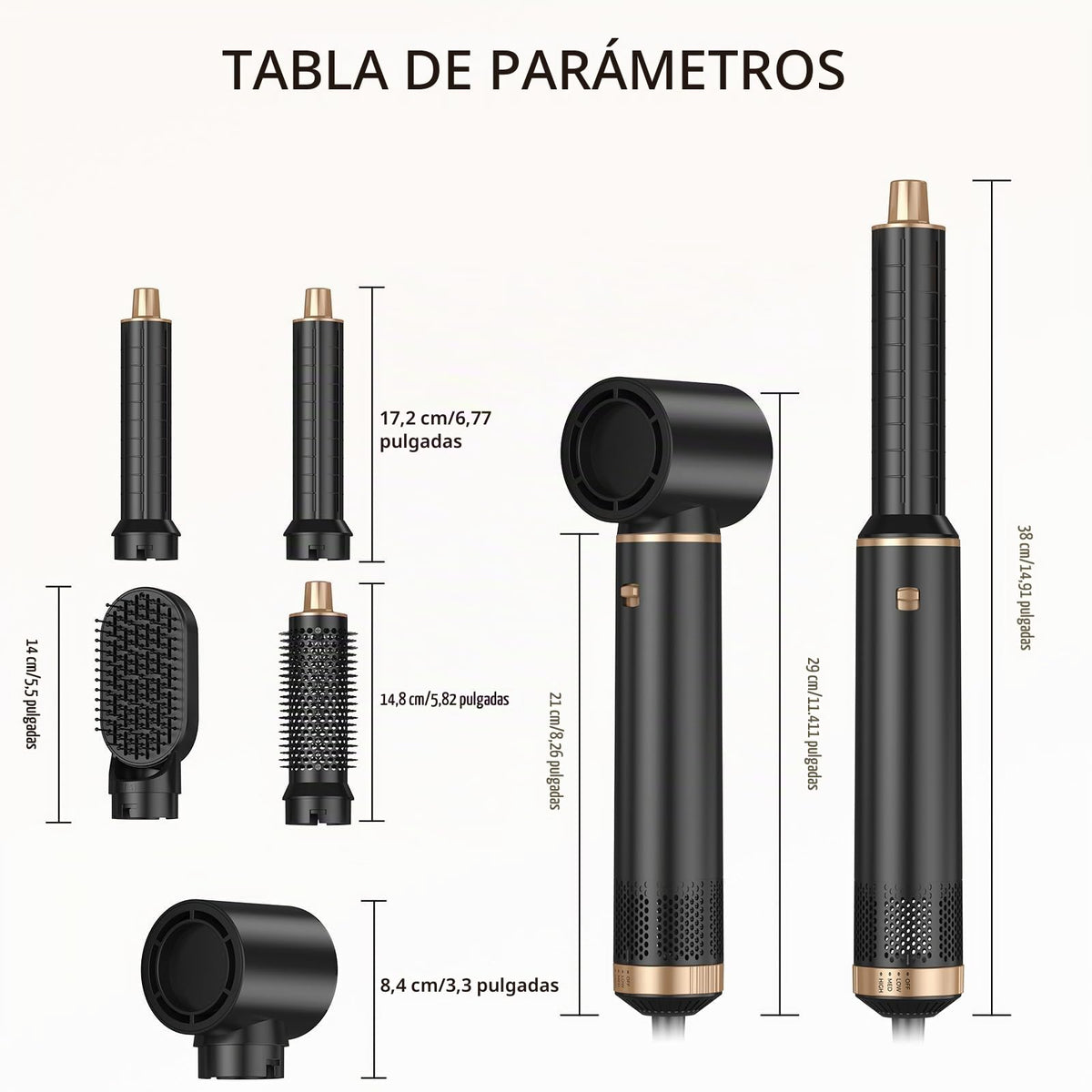 Cepillo Moldeador AVENHO 5 en 1 Multifuncional Tecnología De Calor e Iones Negativos para Mujer