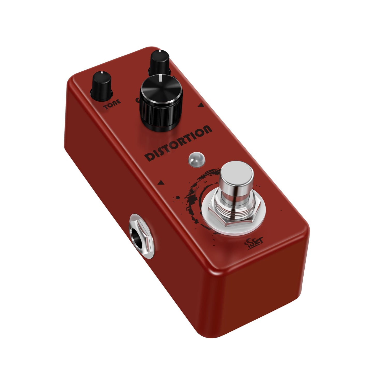 ISET Pedal de guitarra de distorsión Mini Pedal de efecto de guitarra individual para bajo de guitarra eléctrica Bypass verdadero
