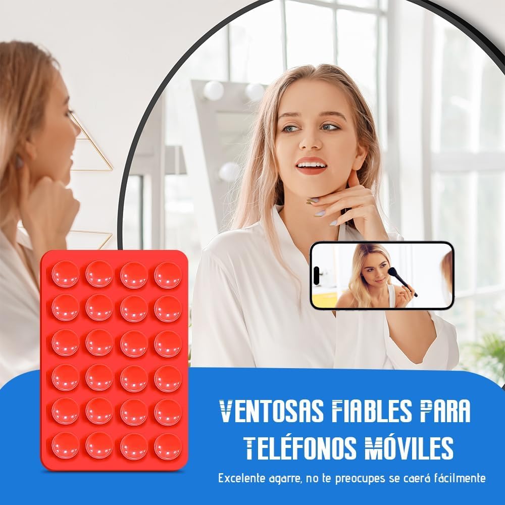 Fcliqzod888 12 Colores Ventosas de Silicona de para de Teléfono, Soporte de Teléfono con Ventosa, Ventosa de Silicona para Teléfono Móvil, Soporte para Móvil Manos Libres