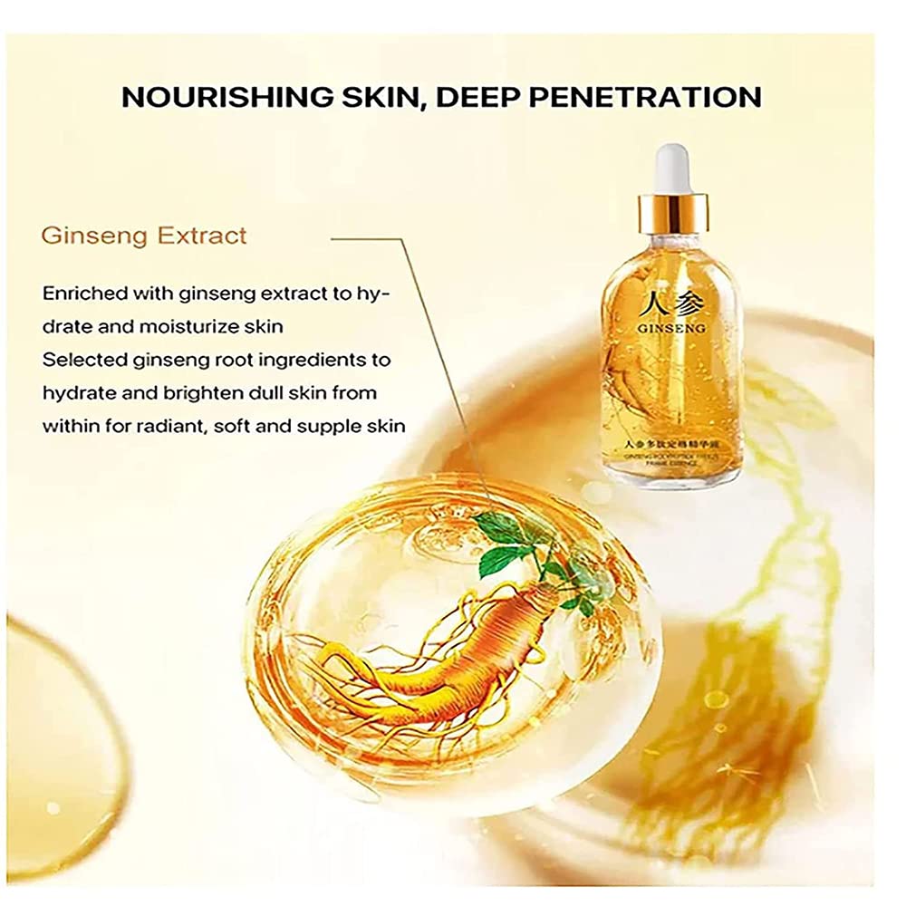 JitEm Ginseng Gold Polypeptide Anti-Ageing Essence, Ginseng Gold Anti Aging Moisturizer Face Serum, Ginseng Essential Oil, for Tightening Sagging Skin Reduce Fine Lines (A)