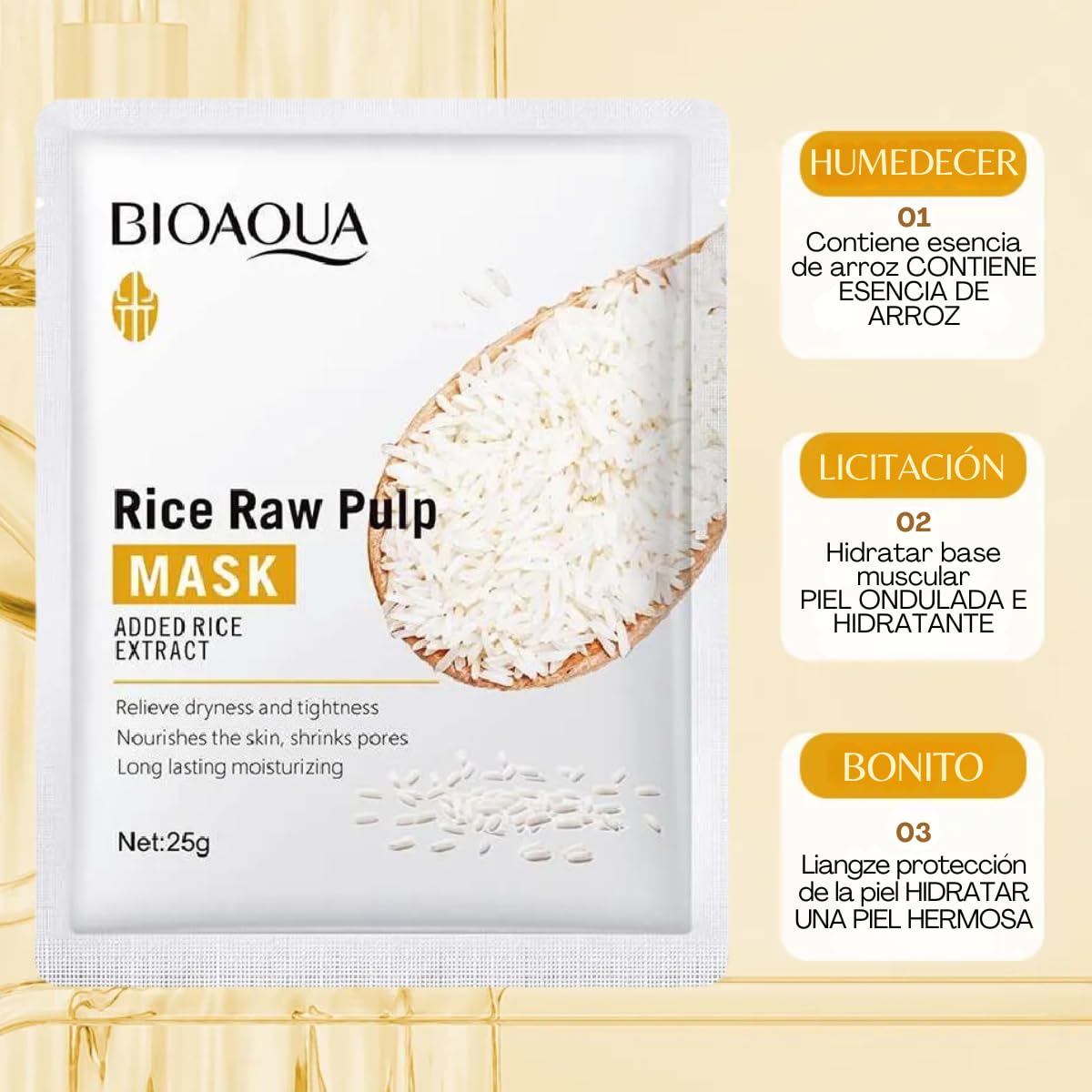 Set Cuidado Facial Crema Ojos Eliminar Ojeras Exfoliante Facial Elimina Impurezas Mascarilla Hidratante y Humectante Extracto Arroz Suaviza Piel Elimina Manchas Blanquea Rutina Completa Skin-Care