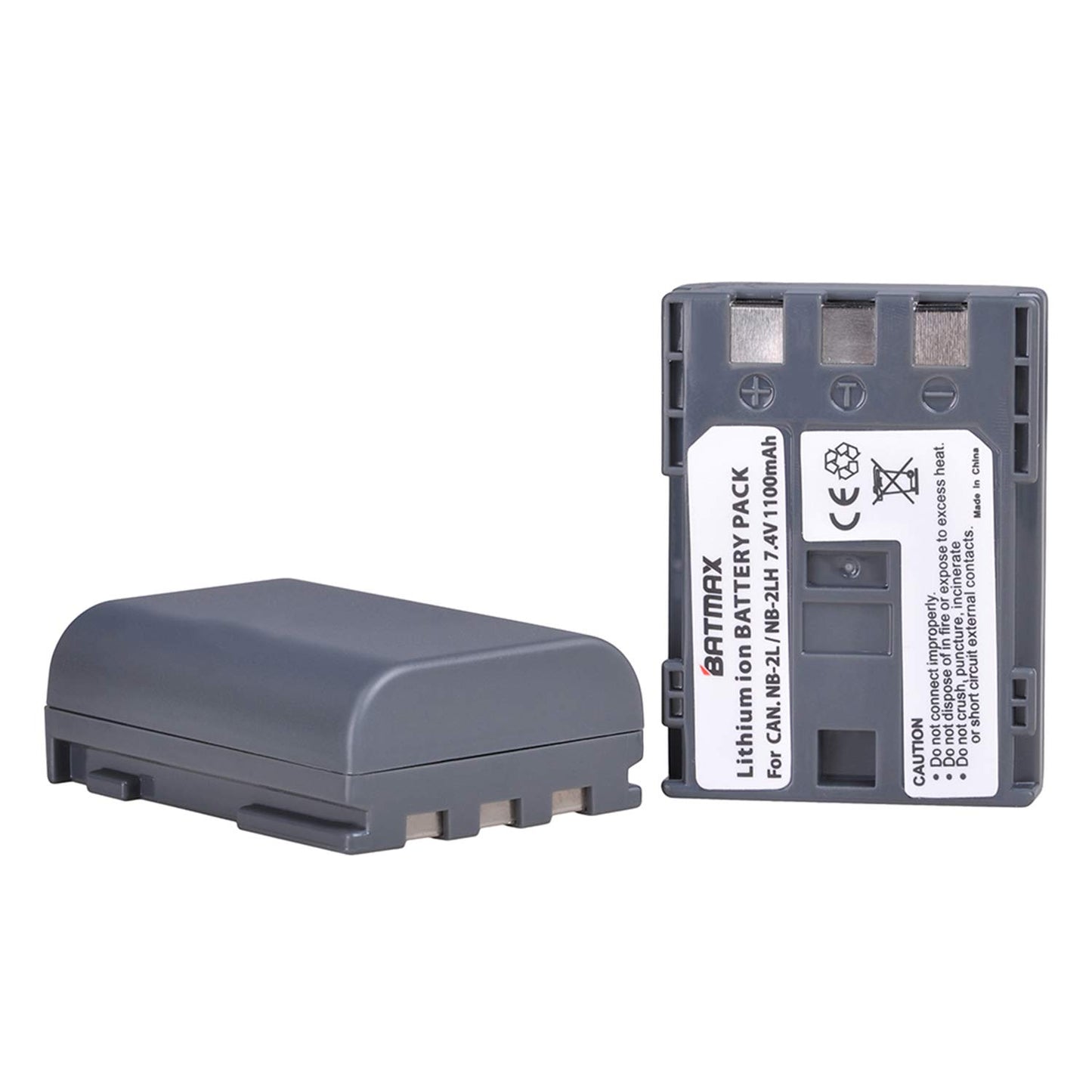 Batmax 2Pcs NB-2L NB-2LH Battery + Built-in USB LED Charger for Canon PowerShot G7 G9 S80 S70 S60 S50 S45 S40 S30, Canon DC410 DC420 EOS 350D 400D Digital Rebel XT XTi, VIXIA HF R10