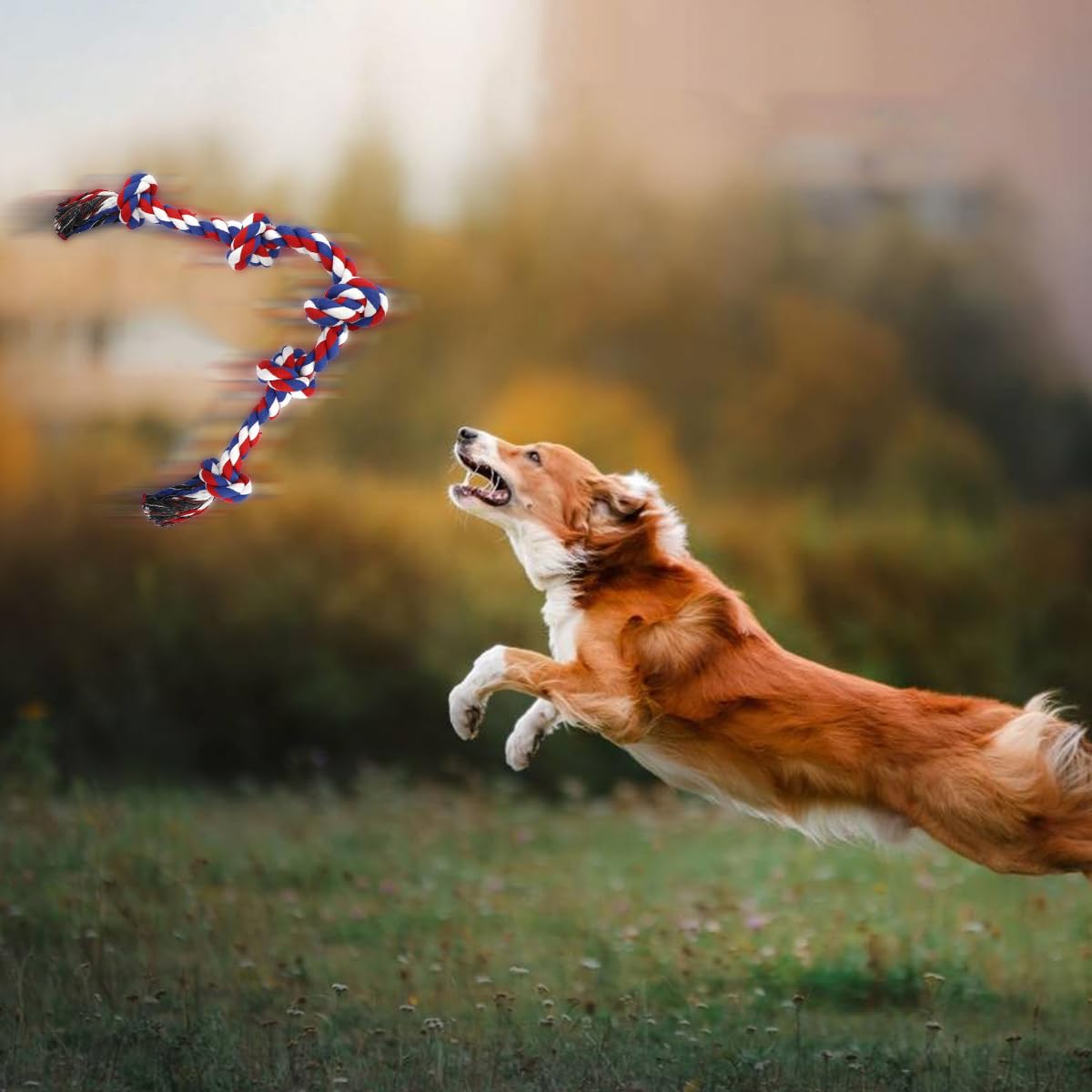 Juguetes para Perro TAKMOO Rojo Cuerda Indestructible de 5 Nudos para Limpieza de Dientes
