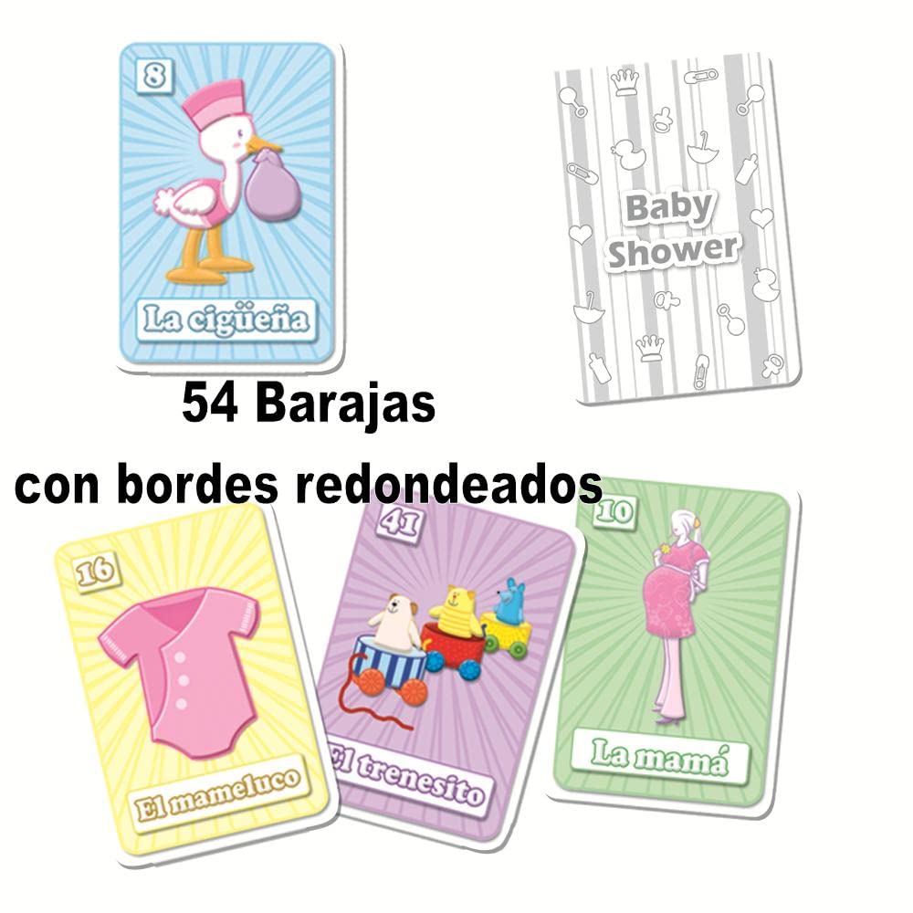 Juego de Loteria Baby Shower Impreso en Español, para 20 Jugadoras - 20 Tablas y Barajas