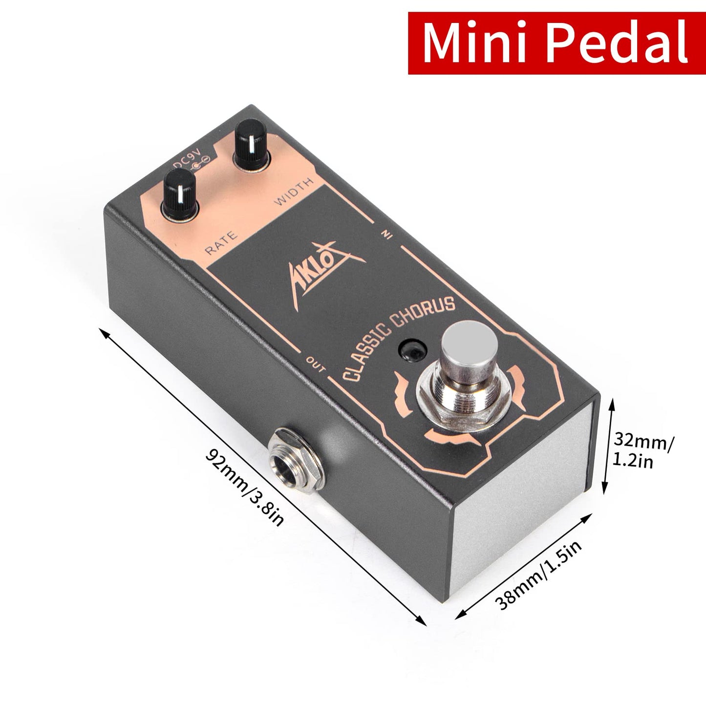 AKLOT - Pedal clásico de coro, pedal de efectos de guitarra eléctrica mini tipo único DC 9V True Bypass