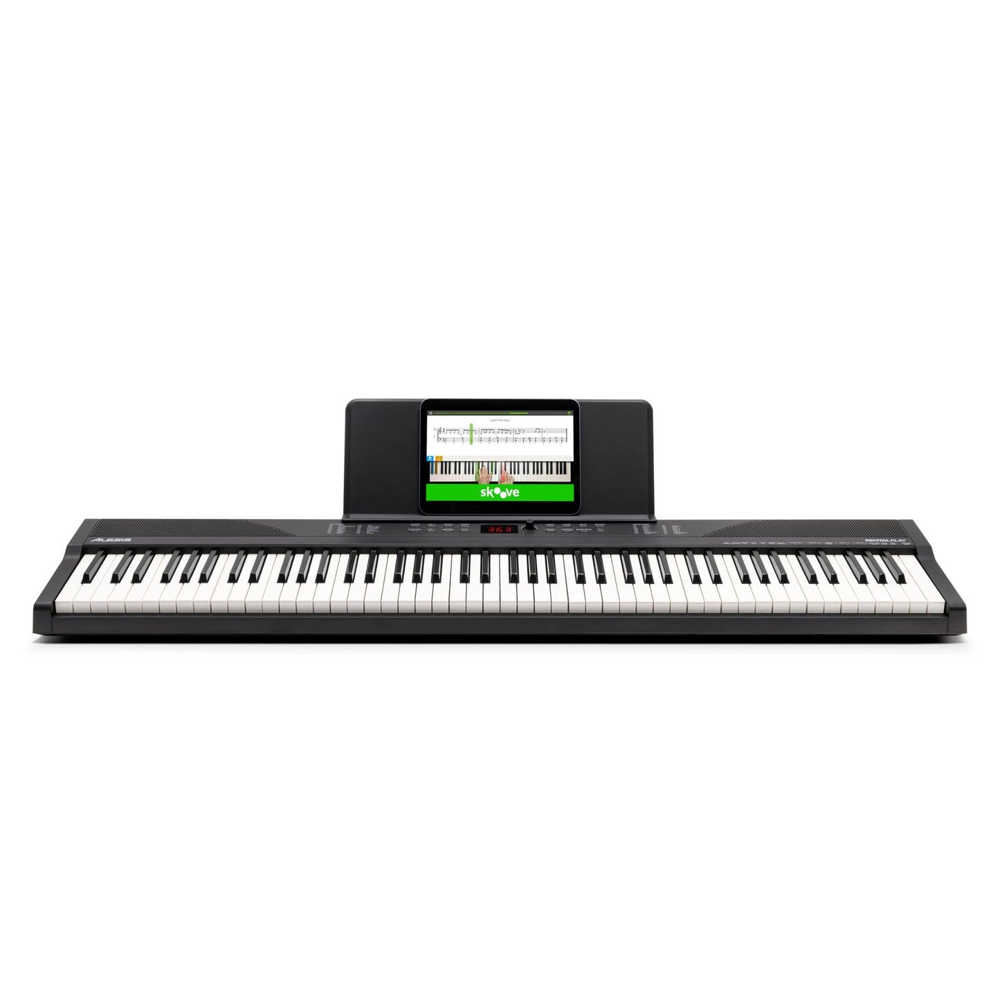 Alesis Teclado Piano con 88 Teclas y 480 Sonidos, Altavoces, MIDI USB, Estuche, Soporte, Auriculares, Pedal y Lecciones de Piano Incluidas