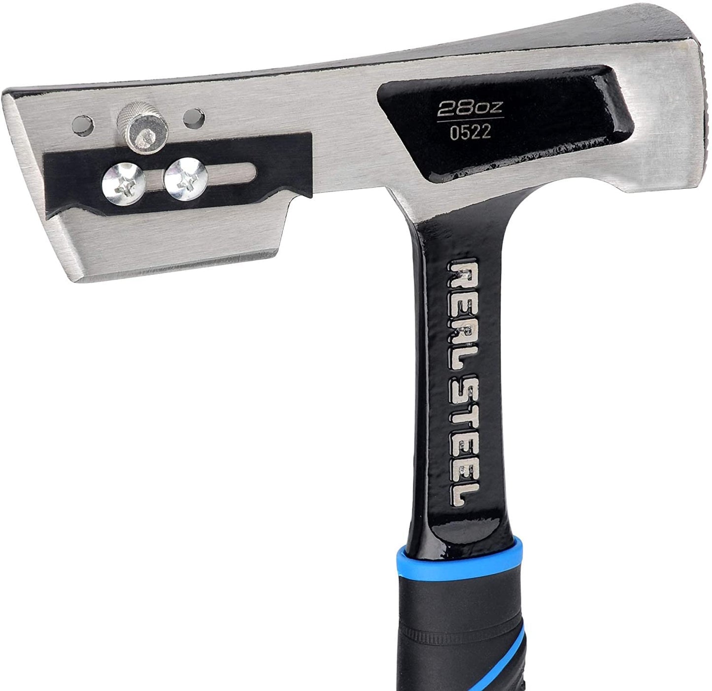 Martillo de Acero Real 28 Onzas Plateado Negro con Mango de Goma