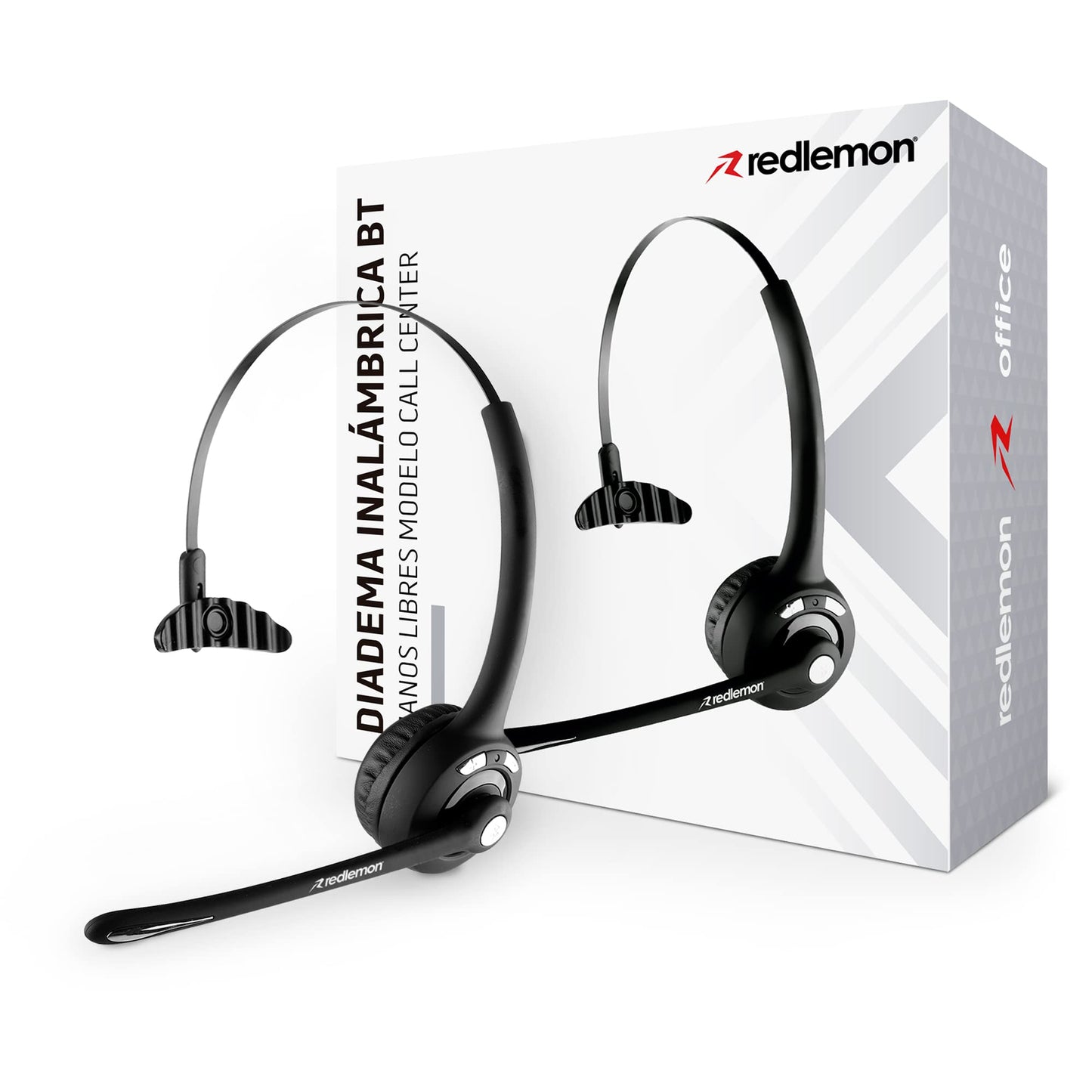 Diadema con Micrófono Bluetooth Redlemon Negra Recargable de Larga Duración para Gaming y Videoconferencias