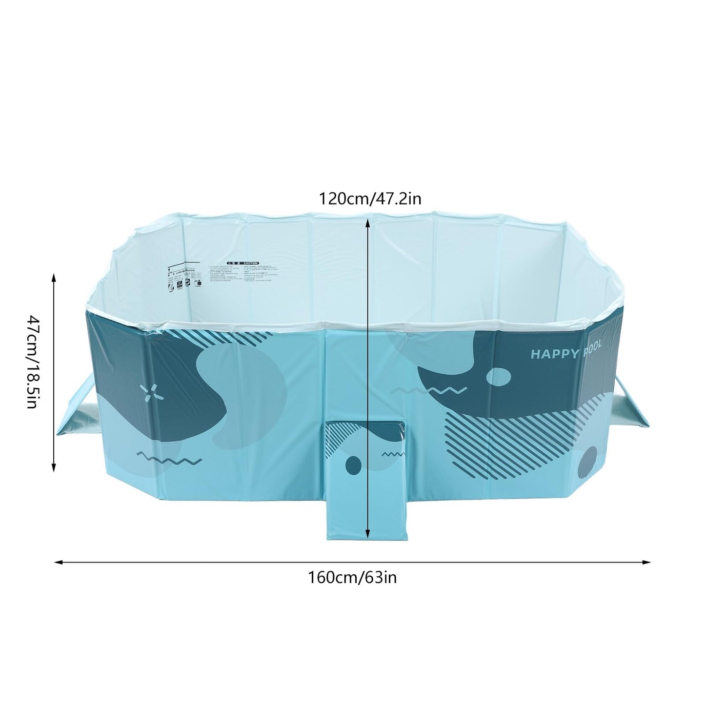 Piscina Plegable para Niños Portátil de Plástico Duro para Jardines y Patio Exterior