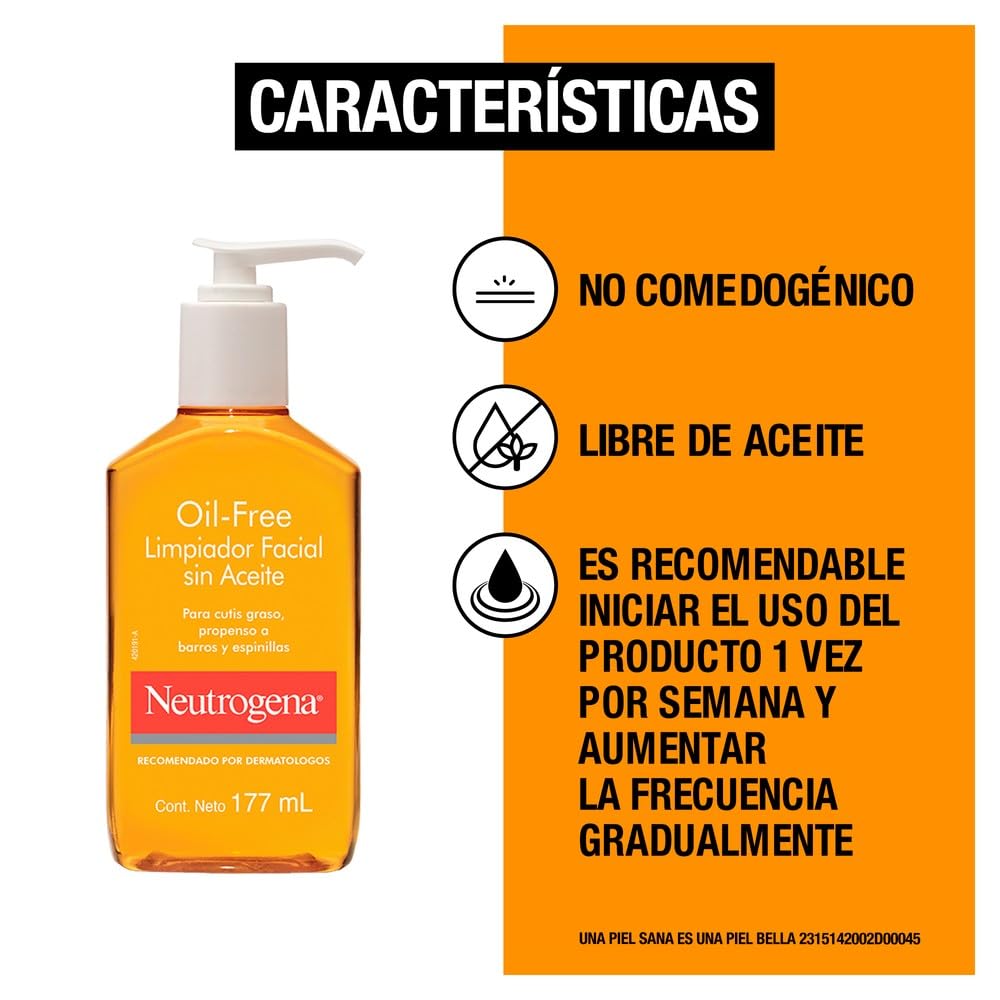 Limpiador Facial Neutrogena Oil Free Sin Aceite 177 ml