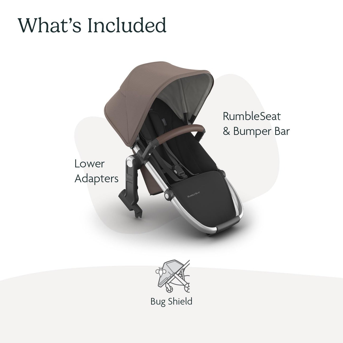 Segundo Asiento Inferior UPPAbaby RumbleSeat V3 Gris Oscuro con Hebilla Magnética y Adaptadores
