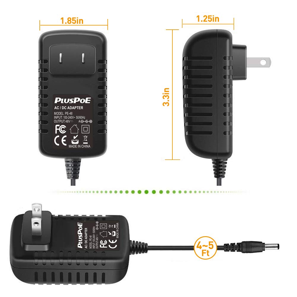 Adaptador de Fuente de Alimentación conmutada PLUSPOE 110 V a CC 48 V para Dispositivos de 48 V