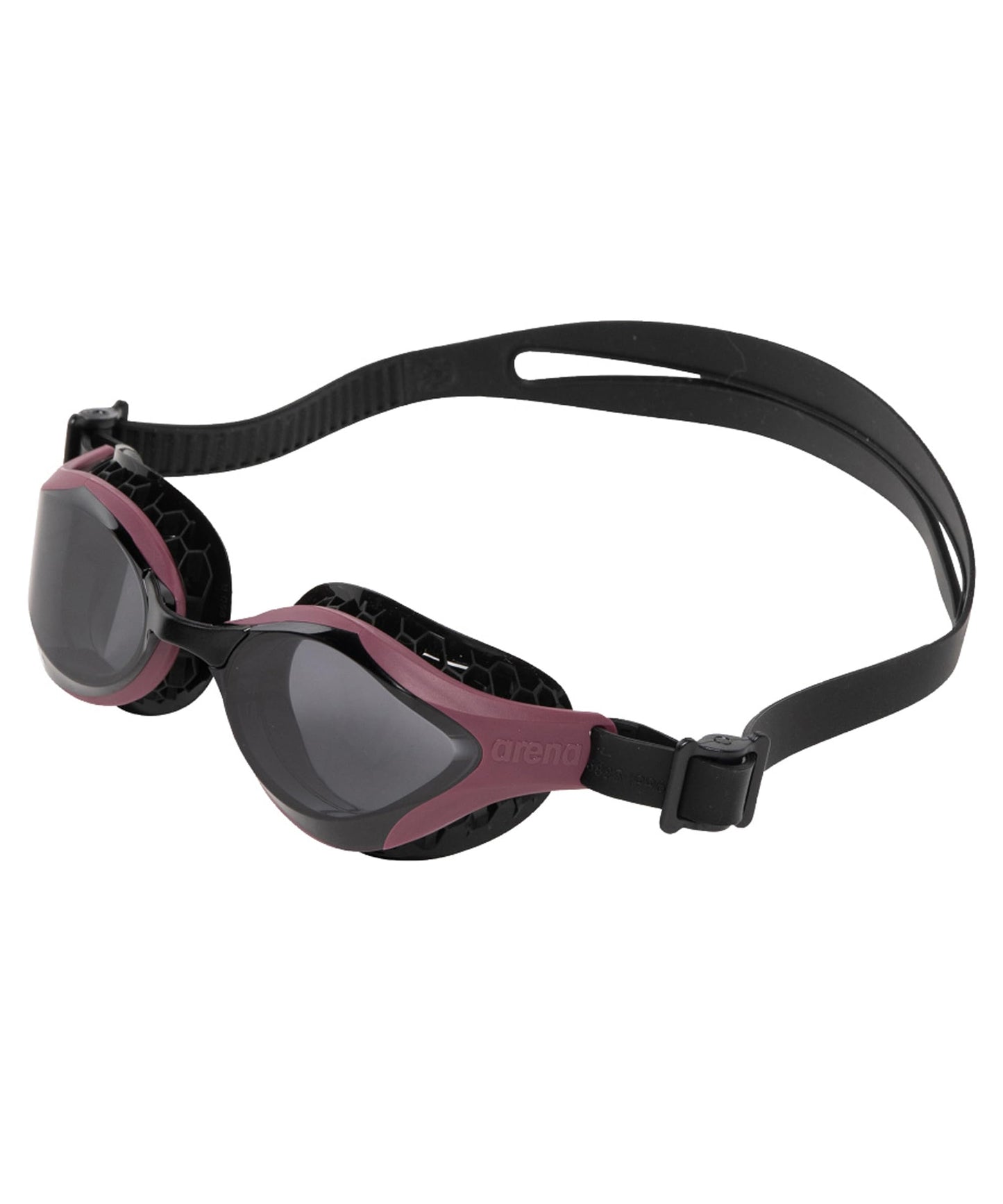 ARENA - anteojos de natación unisex para adultos con efecto aire, antivaho, para hombres y mujeres, con sellos acolchados, comodidad superior, lentes sin espejo, ahumado/vino tinto/negro
