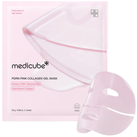 Medicube Salmon Dna Pdrn Máscara De Gel De Gelatina De Colágeno Rosa | Mascarilla De Noche Para Piel Brillante De Vidrio- Elasticidad, Hidratación, Reafirmante E Hidratante | Cuidado D