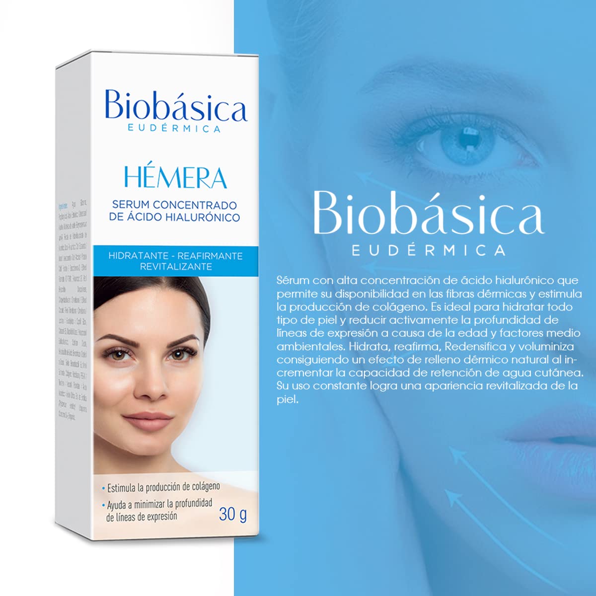 HÉMERA | Serum concentrado de ácido hialurónico | reduce líneas de expresión | Estimula la producción de colágeno
