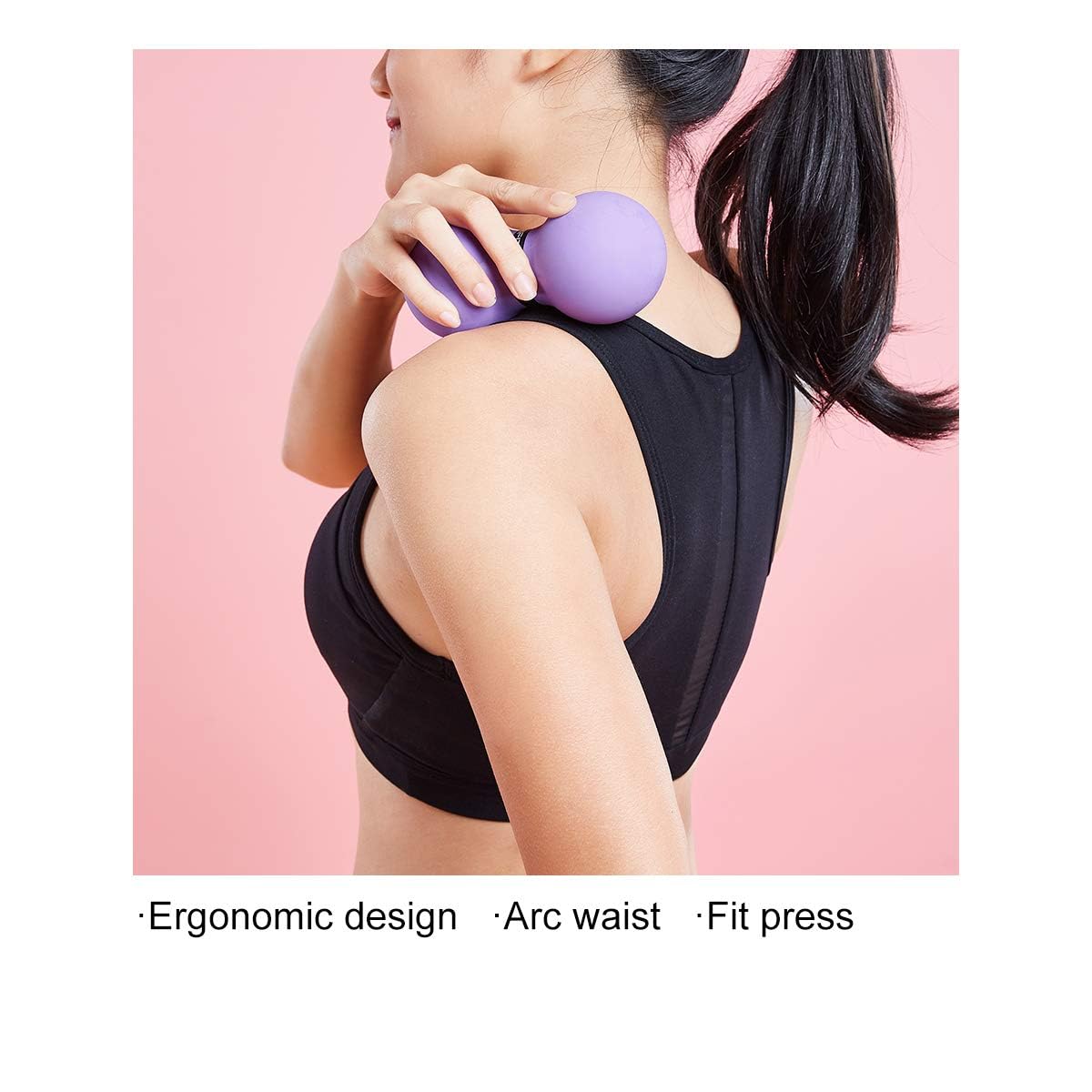 FITZELAR Bola de masaje doble lacrosse para liberación miofascial, certificación SGS, tejido profundo de masaje para espalda y hombro, terapia de punto de activación, nudos musculares, bola de masaje de maní para dolor muscular