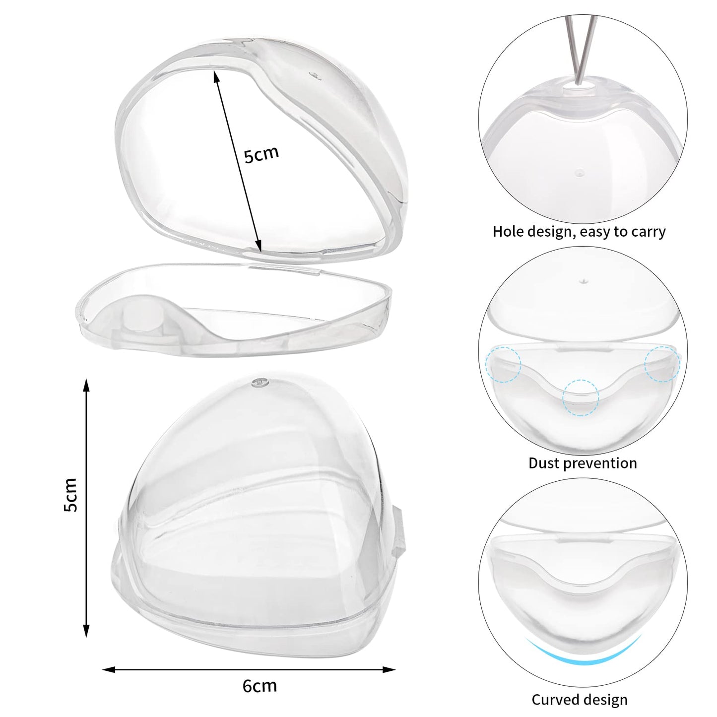 Estuche para Chupete Transparente Portátil para Viajes Paquete de 3