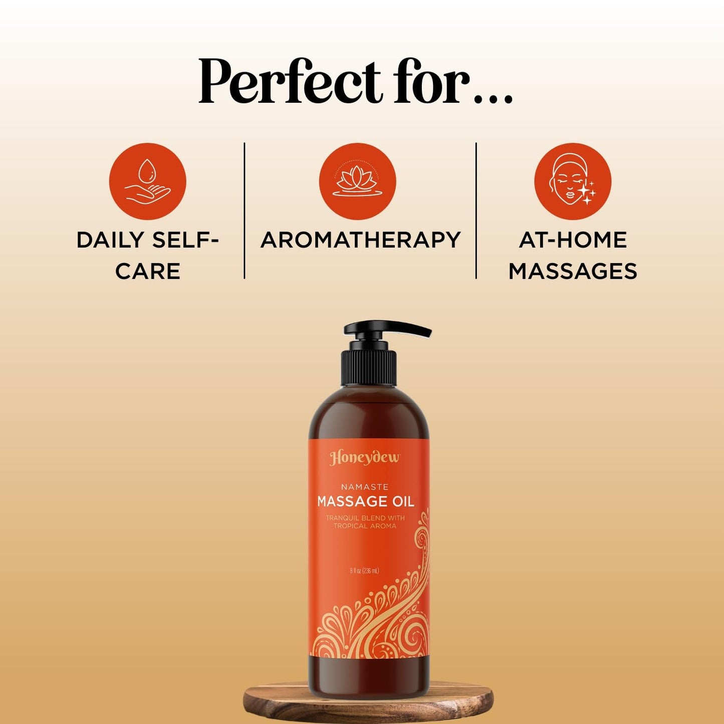 Aceite de Masaje Corporal Mango Sorbet con Jojoba, Almendra Dulce y Coco para Piel Humectante Antienvejecimiento para Mujeres y Hombres