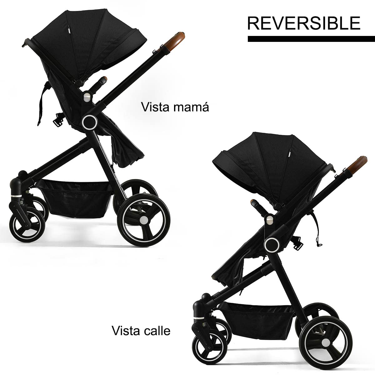 BAMBINETO Carriola de viaje para bebé 3 en 1 Reversible FLANEUR