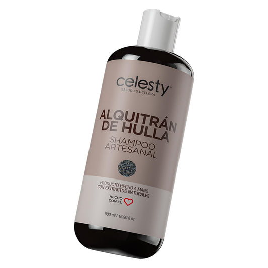 CELESTY | Shampoo sin Sulfatos y Parabenos - Shampoo Alquitrán | Alivio para Dermatitis Seborréica y Psoriasis - Ideal para el Cuidado del Cabello Limpio y Saludable | 500ml