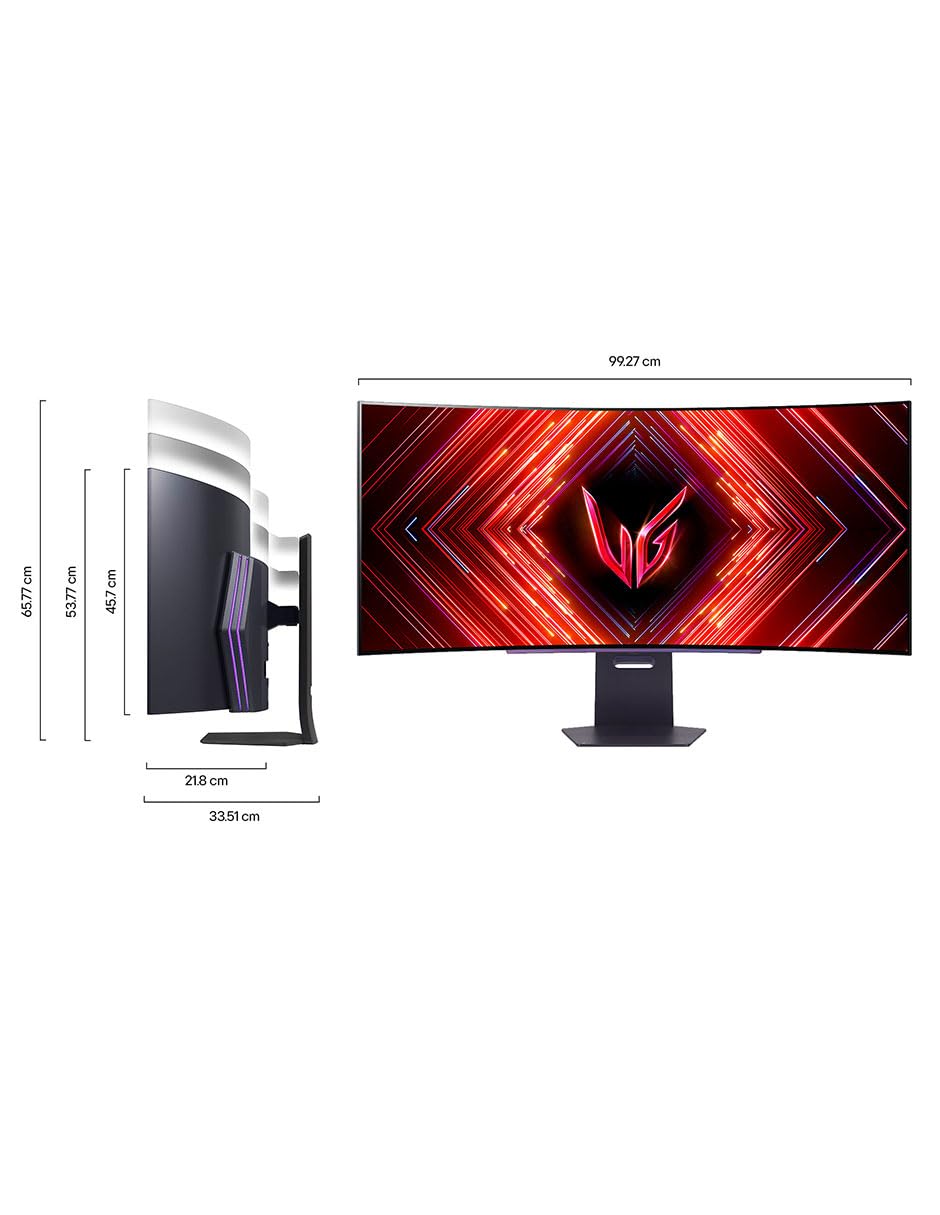 LG Monitor 45GS95QE OLED WQHD(3,440 x 1,440) Gaming 45" Ultra Gear, 240 Hz, 0.03 ms(GtG), Contrast Ratio 1.500M:1, Compatible con NVIDIA G-Sync AMD FreeSync Premium.